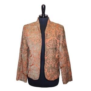 Erin London Tapestry Blazer Jacket Textured Brocade Boho Academia PL